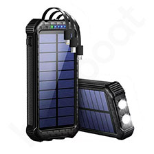 Powerbank solarny z wbudowanymi kablami i latarką G30