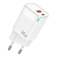 Ładowarka sieciowa USB A+C GaN NUVIO 30W