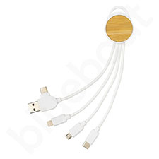 Bambusowy kabel USB 4w1 z logo
