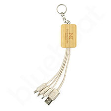 Multikabel USB 3w1 bambusowy