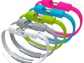 kolorowy kabel micro USB w formie bransoletki na rękę z logo